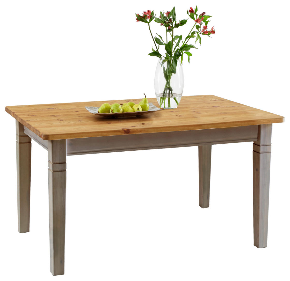 ESSTISCH in Holz 140/90/78 cm  - Laugenfarbig/Grau, ROMANTIK / LANDHAUS, Holz (140/90/78cm) - Boxxx