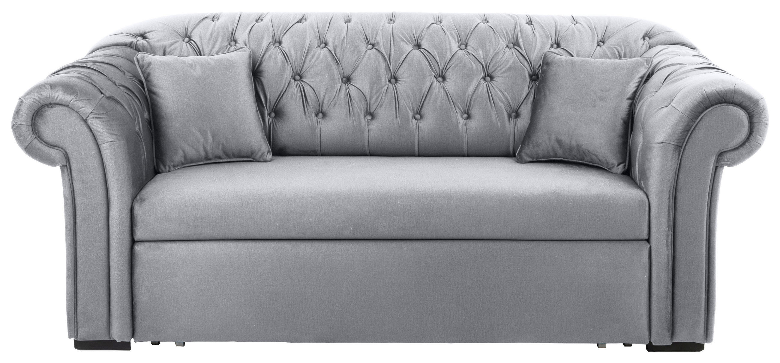 SCHLAFSOFA  mit Velours Grau  - Schwarz/Grau, Design, Holz/Textil (213/86/99cm) - MID.YOU