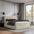BOXSPRINGBETT 180/200 cm  in Creme  - Creme/Schwarz, Design, Kunststoff/Textil (180/200cm) - Esposa
