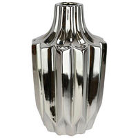 VASE  - Silberfarben, Basics, Keramik (13/24cm)