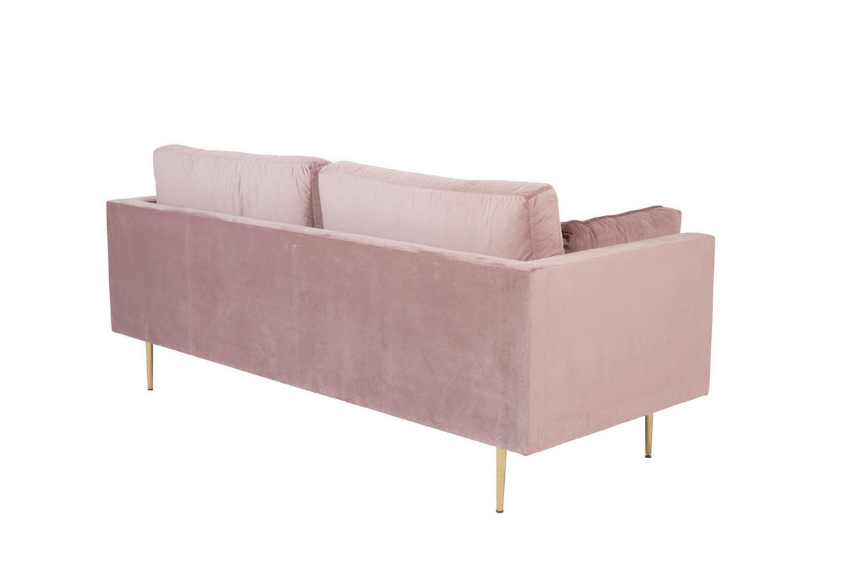 3-SITZER-SOFA  in Pink  - Pink/Goldfarben, MODERN, Textil/Metall (203/84/90cm) - Livetastic