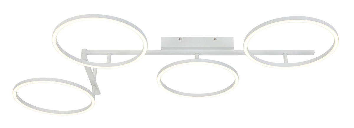 DECKENLEUCHTE    113/66/12 cm  - Weiss, Trend, Kunststoff/Metall (113/66/12cm) - Collett's Monde