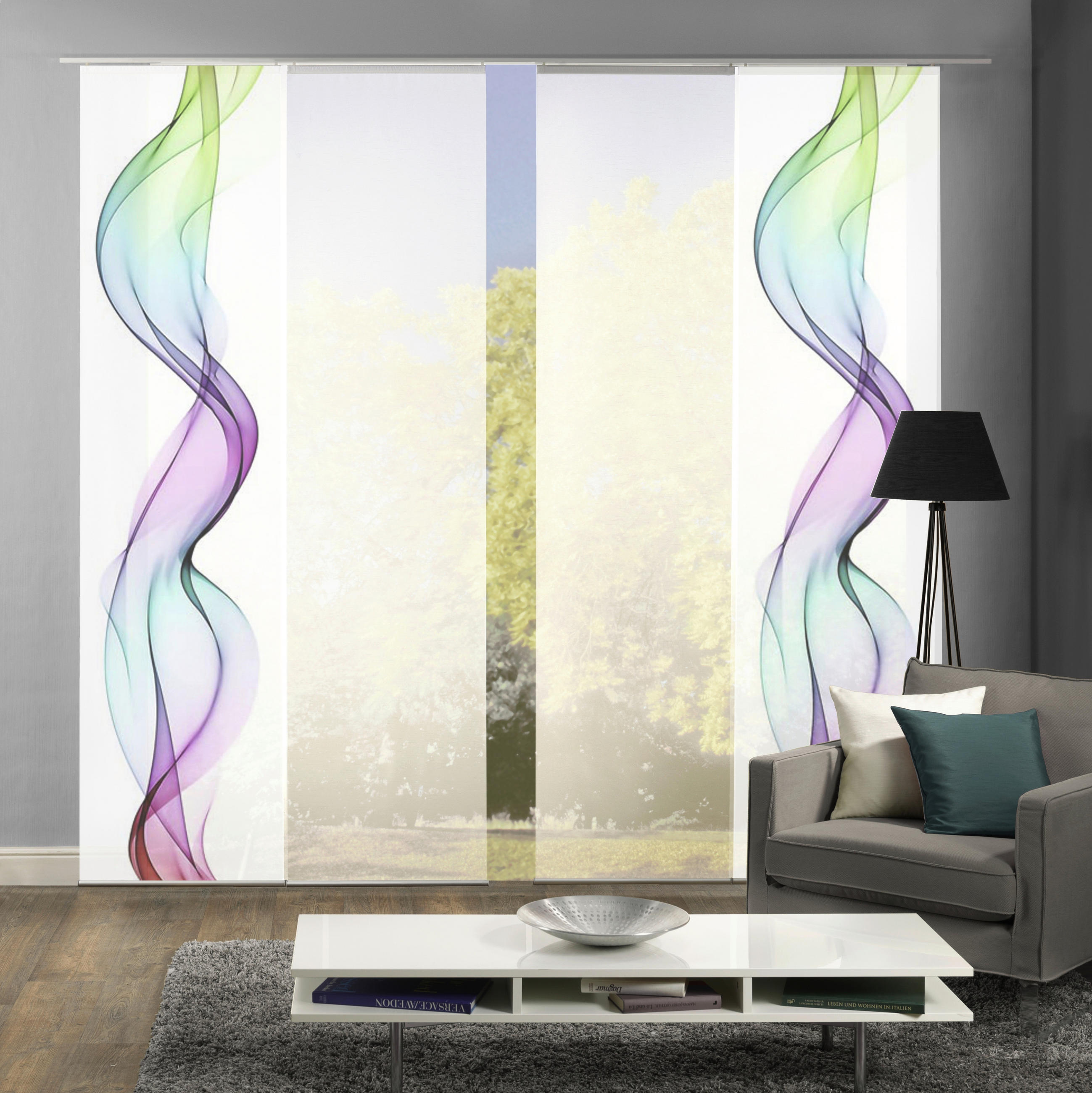 FLÄCHENVORHANG in Multicolor halbtransparent - Multicolor, Design, Textil (4x60/245cm)
