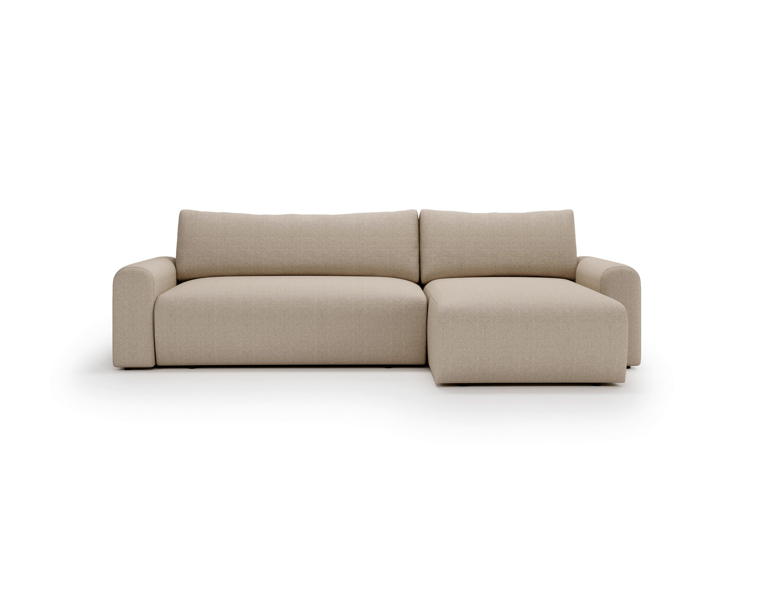 ECKSOFA Hellbraun  - Hellbraun/Creme, Design, Kunststoff/Textil (246/150cm) - Livetastic