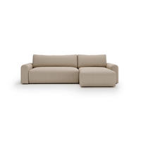 ECKSOFA Hellbraun  - Hellbraun/Creme, Design, Kunststoff/Textil (246/150cm) - Livetastic