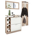 GARDEROBE 4-teilig  in 155/190/25 cm  - Weiß/Sonoma Eiche, Basics, Holzwerkstoff (155/190/25cm) - Carryhome
