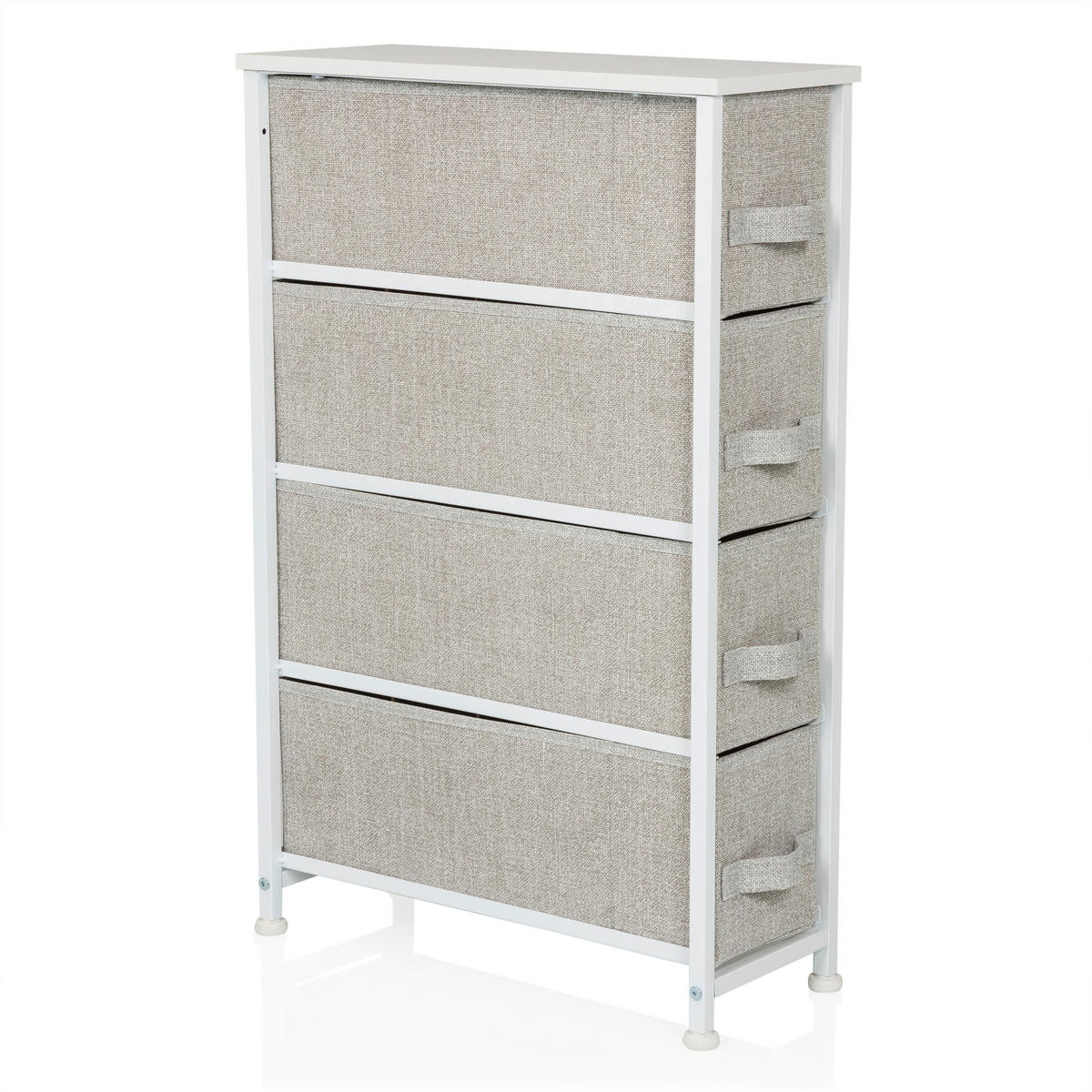 KOMMODE  in 20/76/48 cm  - Weiß/Grau, MODERN, Kunststoff/Textil (20/76/48cm) - MID.YOU