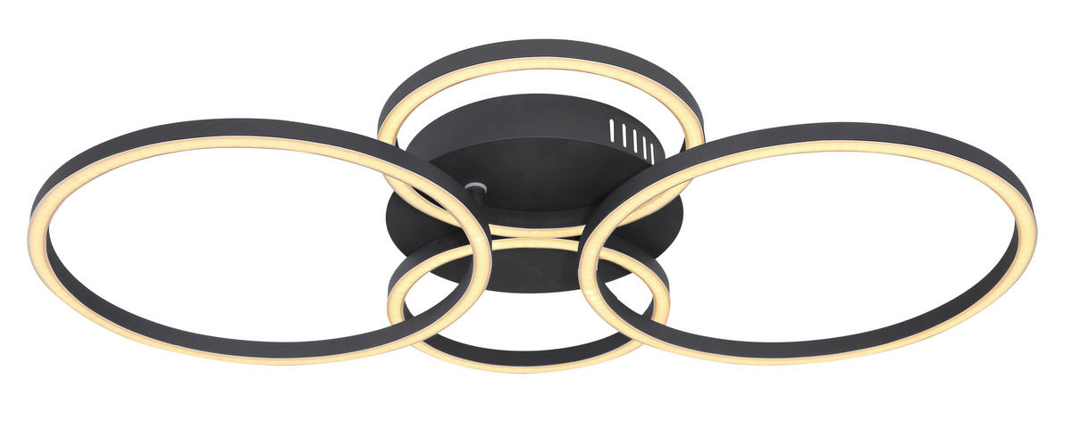 LED-DECKENLEUCHTE 40 W    65,5/40,6/7,5 cm  - Schwarz, Design, Kunststoff/Metall (65,5/40,6/7,5cm) - Globo