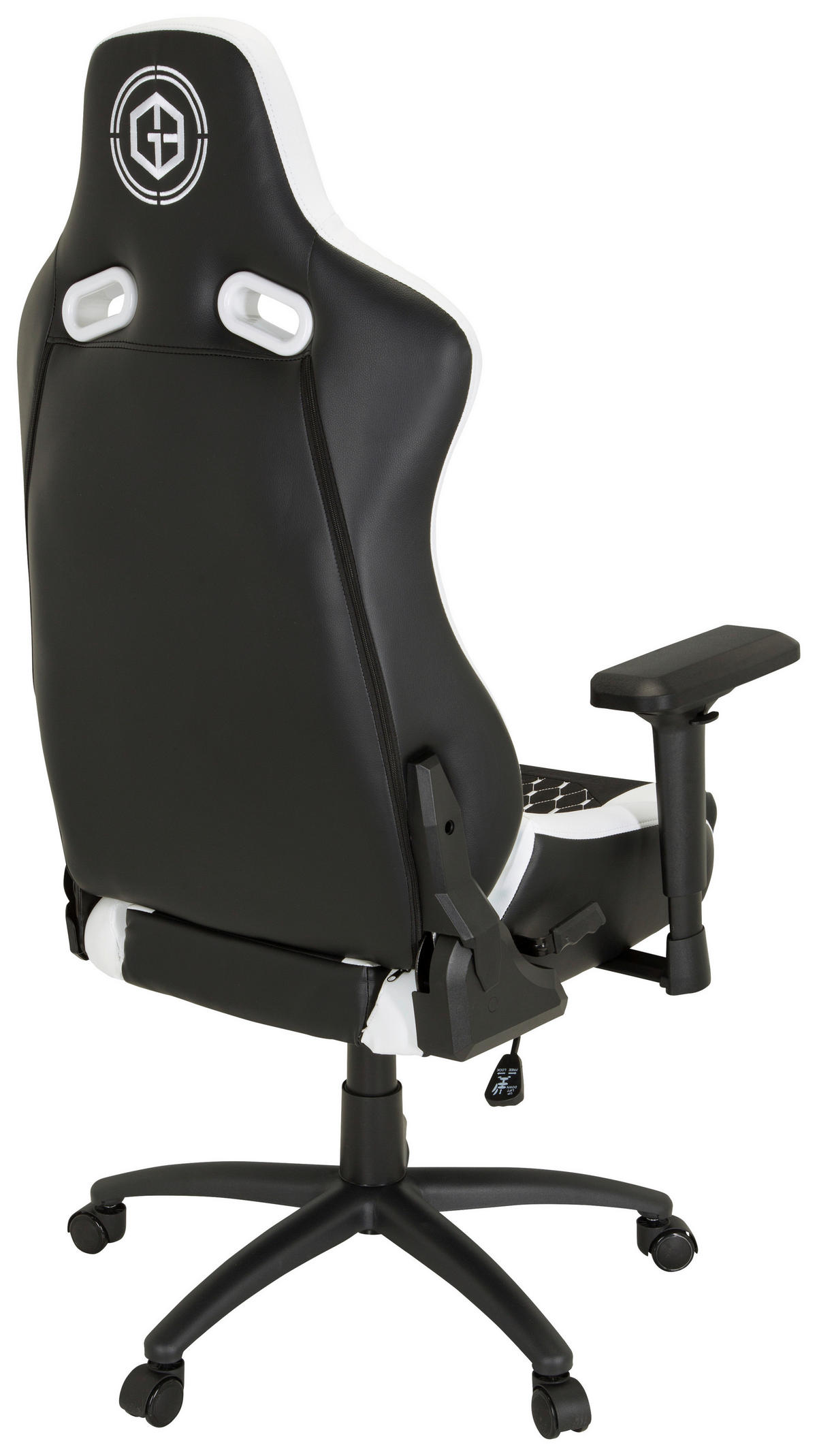 GAMINGSTUHL Schwarz, Weiß Textil   - Schwarz/Weiß, MODERN, Kunststoff/Textil (74/137/66cm) - MID.YOU