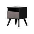 NACHTSCHRANK 46/44/59 cm Buche vollmassiv  - Schwarz/Grau, Trend, Holz/Textil (46/44/59cm) - Esposa