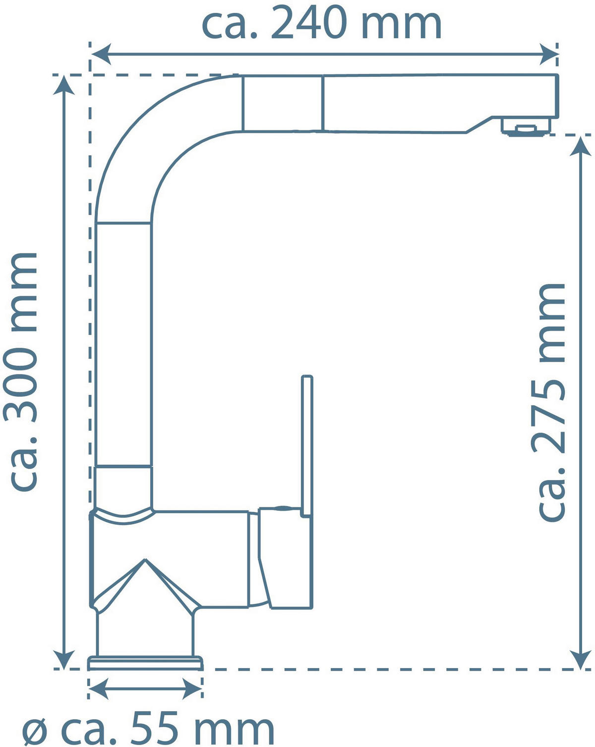 KÜCHENARMATUR - Graphitfarben, Basics, Metall (24/30/5,5cm) - Xora