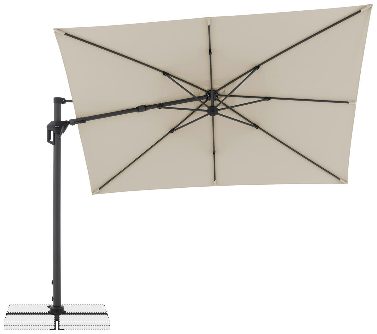 AMPELSCHIRM Naturfarben  - Schwarz/Naturfarben, Basics, Textil/Metall (310/210cm) - Doppler