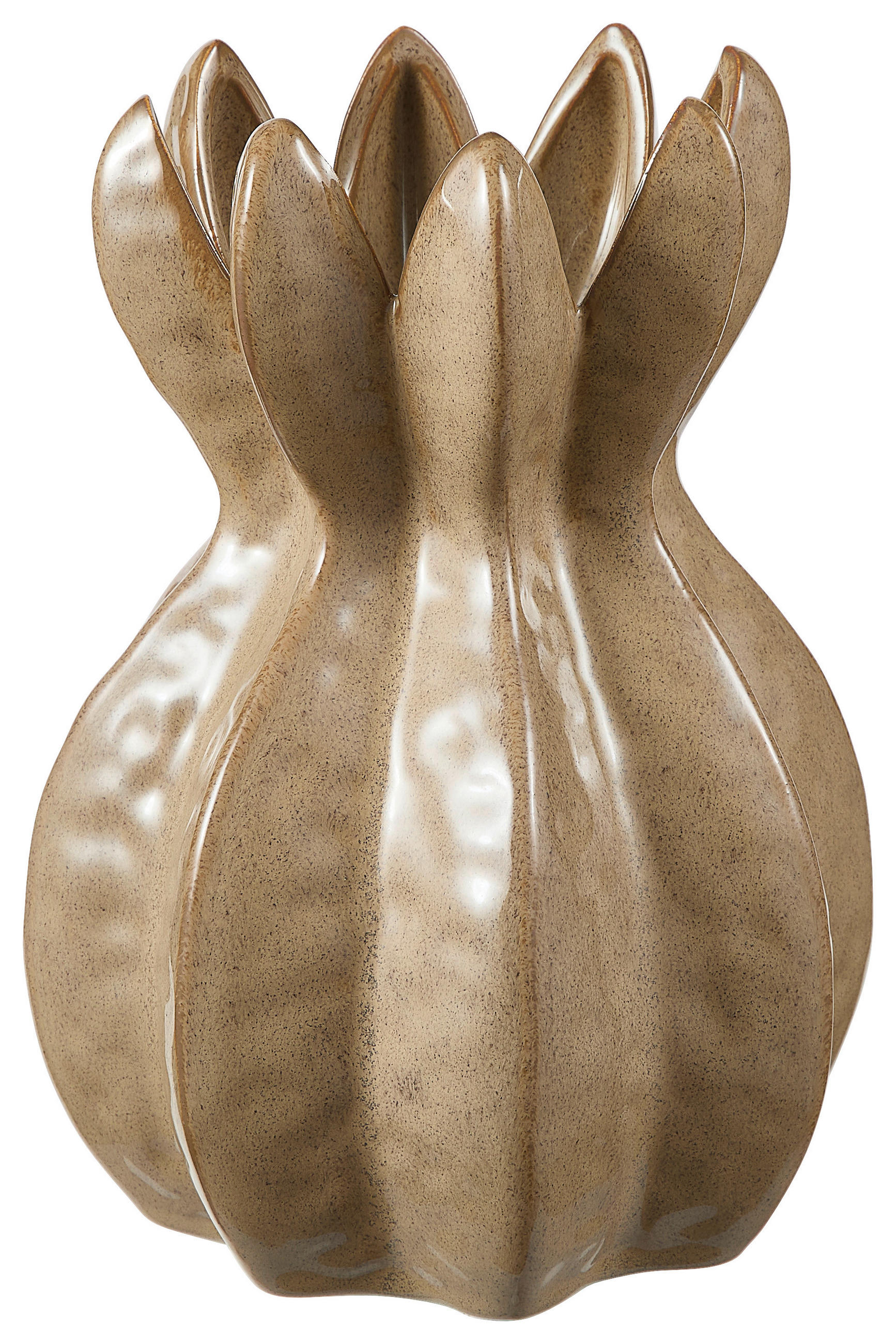 VASE 22 cm  - Grau Hochglanz, LIFESTYLE, Keramik (16/22cm) - Ambia Home