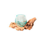 VASE 8 cm  - Klar/Ecru, Natur, Glas/Holz (16/9/8cm) - Ambia Home