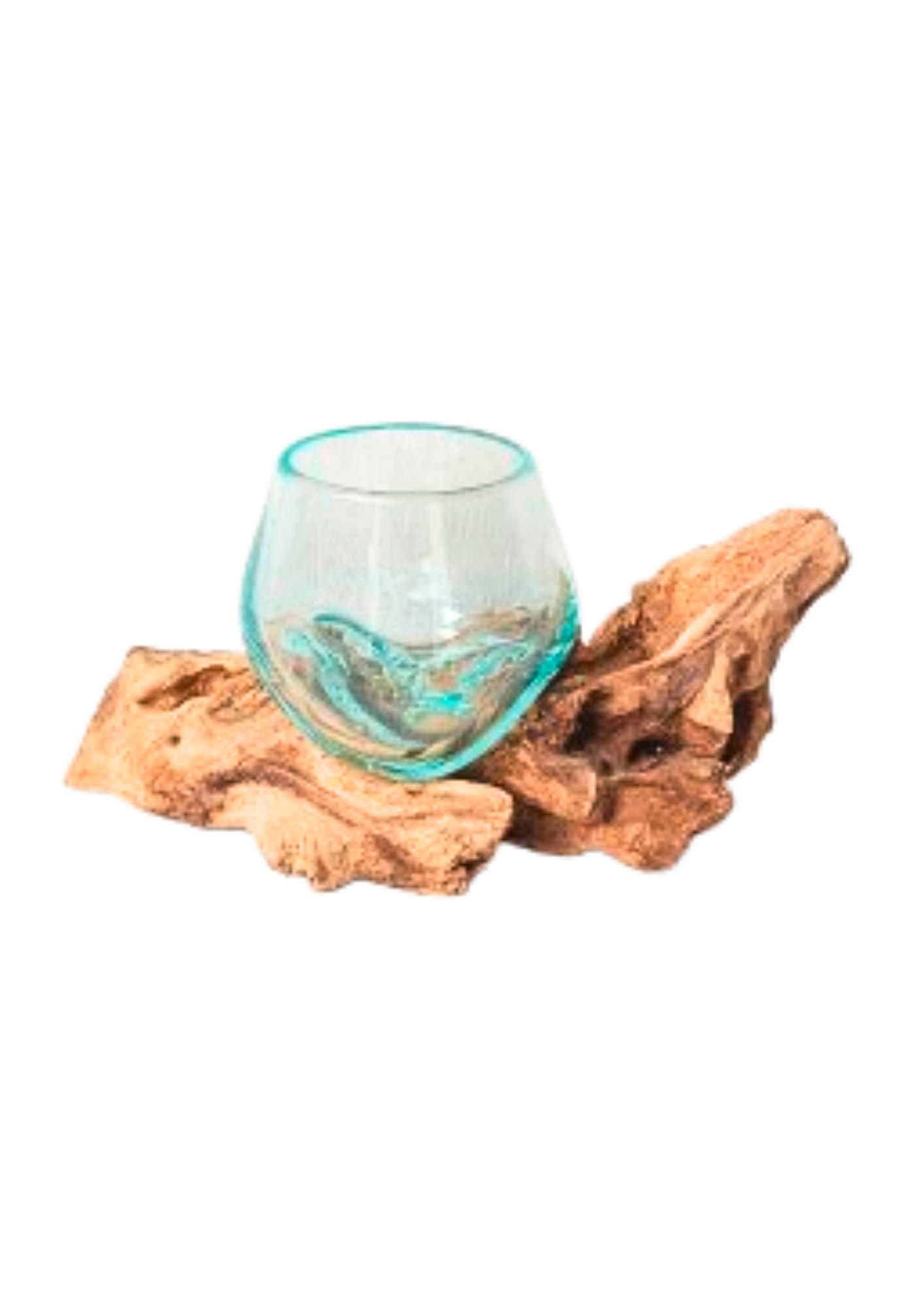 Ambia Home VÁZA, dřevo, sklo, 8 cm