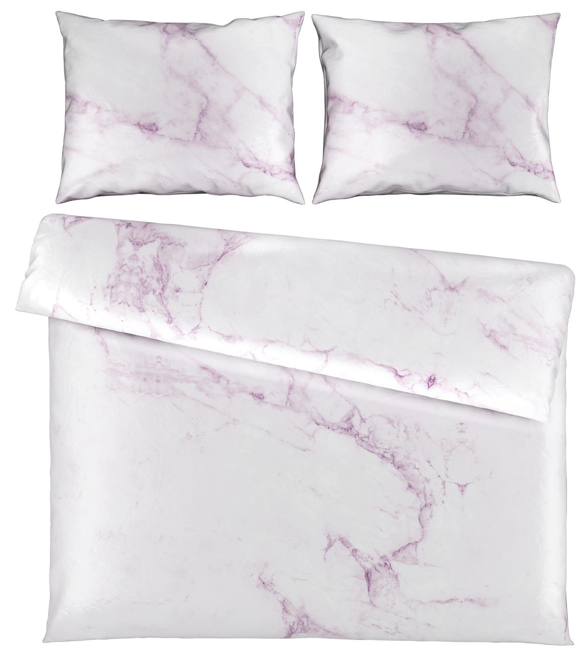 POSTELJNINA PINK MARBLE 220/240 cm saten svetlo siva  - svetlo siva, Konvencionalno, tekstil (220/240cm) - Esposa