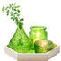 KERZENTELLER - Naturfarben/Grün, Basics, Glas/Holz (23/20/3cm) - Ambia Home