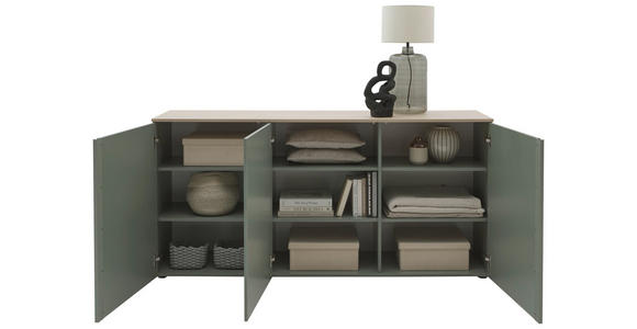 SIDEBOARD  in 181,7/89/43 cm  - Eichefarben/Schwarz, Design, Holzwerkstoff/Kunststoff (181,7/89/43cm) - Voleo