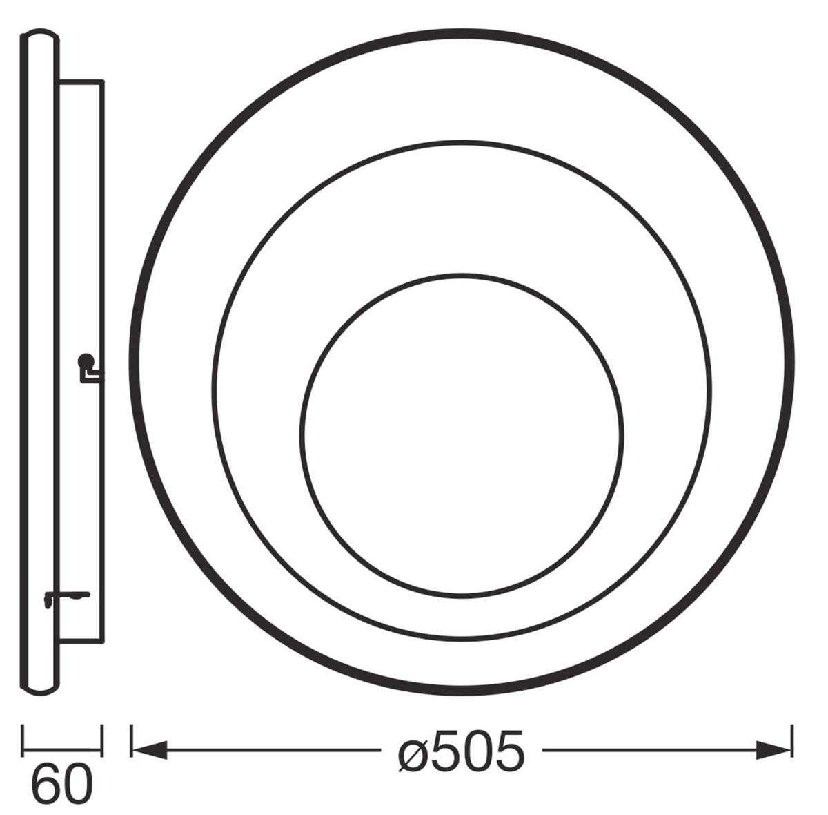 LED-DECKENLEUCHTE Orbis Spiral 50,5/6 cm   - Grau, Design, Kunststoff/Metall (50,5/6cm) - Osram