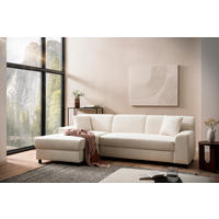 ECKSOFA CAPRI 2 Creme Mikrofaser Zierkissen, Rücken echt  - Creme/Schwarz, Basics, Kunststoff/Textil (146/241cm) - MID.YOU