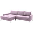 ECKSOFA  in Cord Lila  173/280 cm  - Lila/Schwarz, KONVENTIONELL, Textil/Metall (173/280cm) - Hom`in