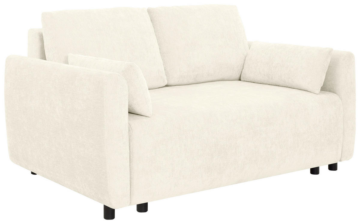 SCHLAFSOFA  in Chenille Creme  - Creme/Schwarz, KONVENTIONELL, Kunststoff/Textil (161/90/108cm) - Carryhome