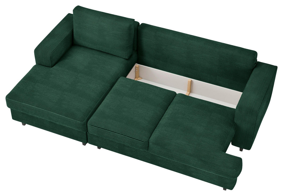 Freisteller von MID.YOU ECKSOFA Grün Cord, Velours.