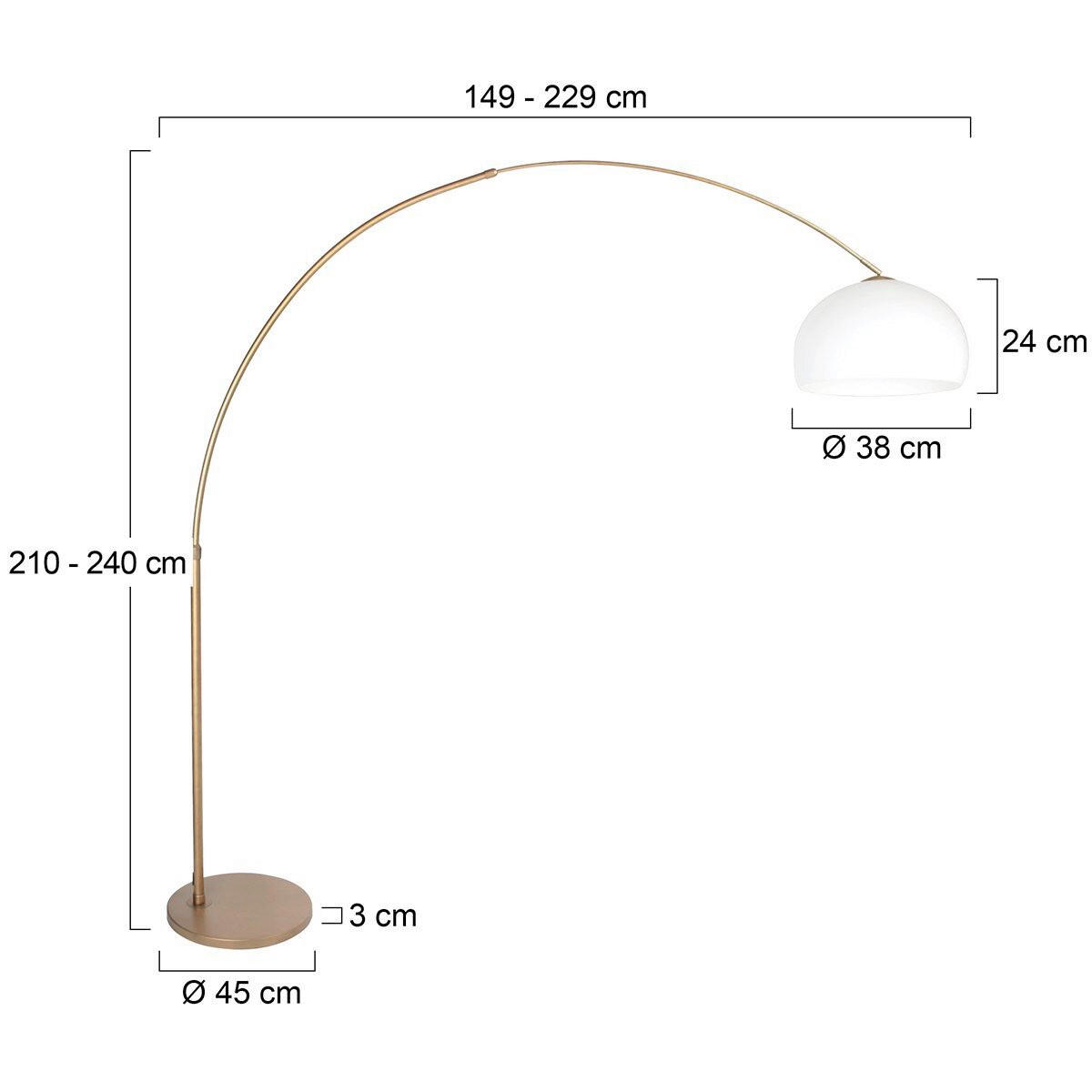 STEHLEUCHTE SPARKLED LIGHT 50/240/230 cm  - Weiß/Bronzefarben, Trend, Kunststoff/Metall (50/240/230cm)
