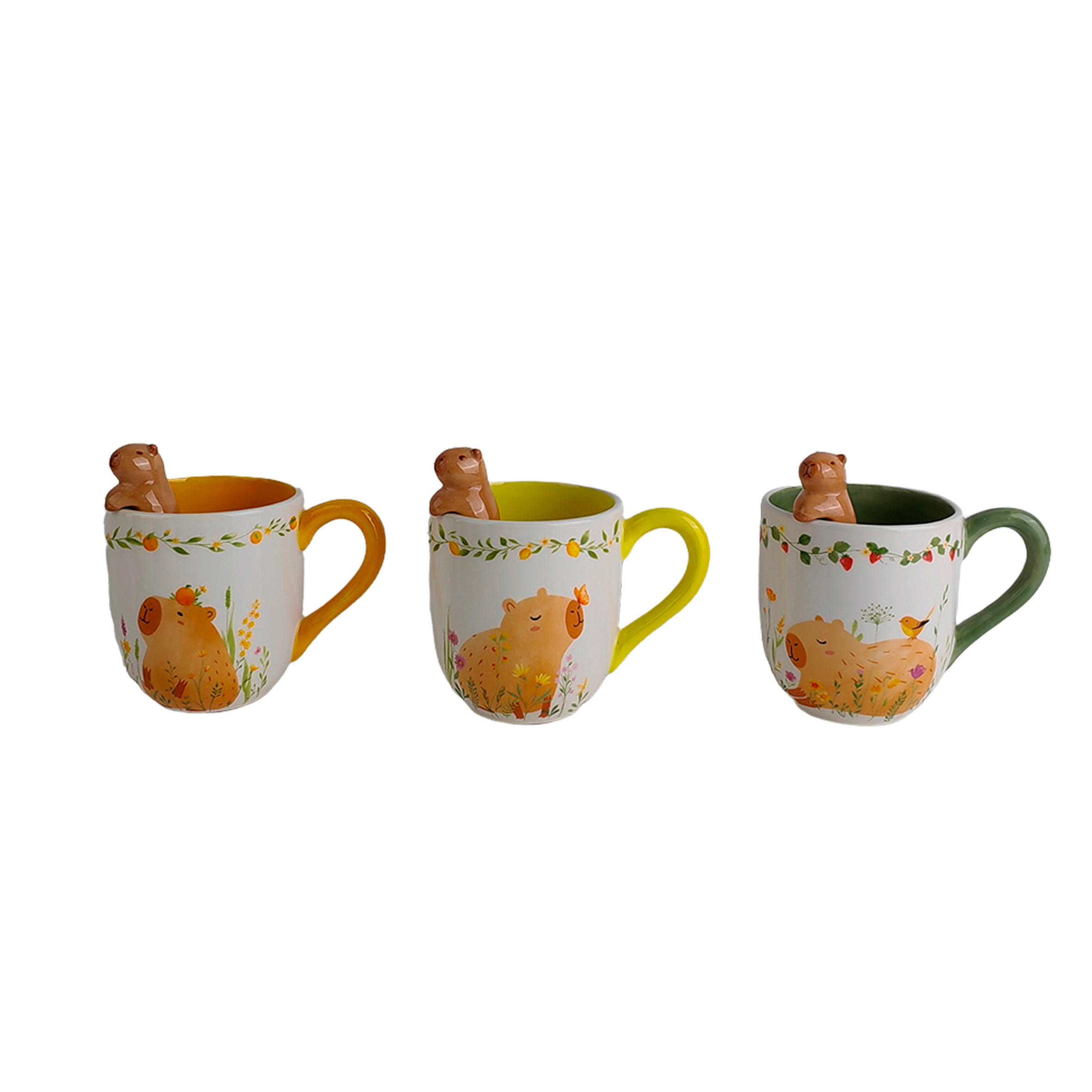 SKODELICA    350 ml      - rumena/zelena, Trend, keramika (9,2/13,4cm) - Ambia Home