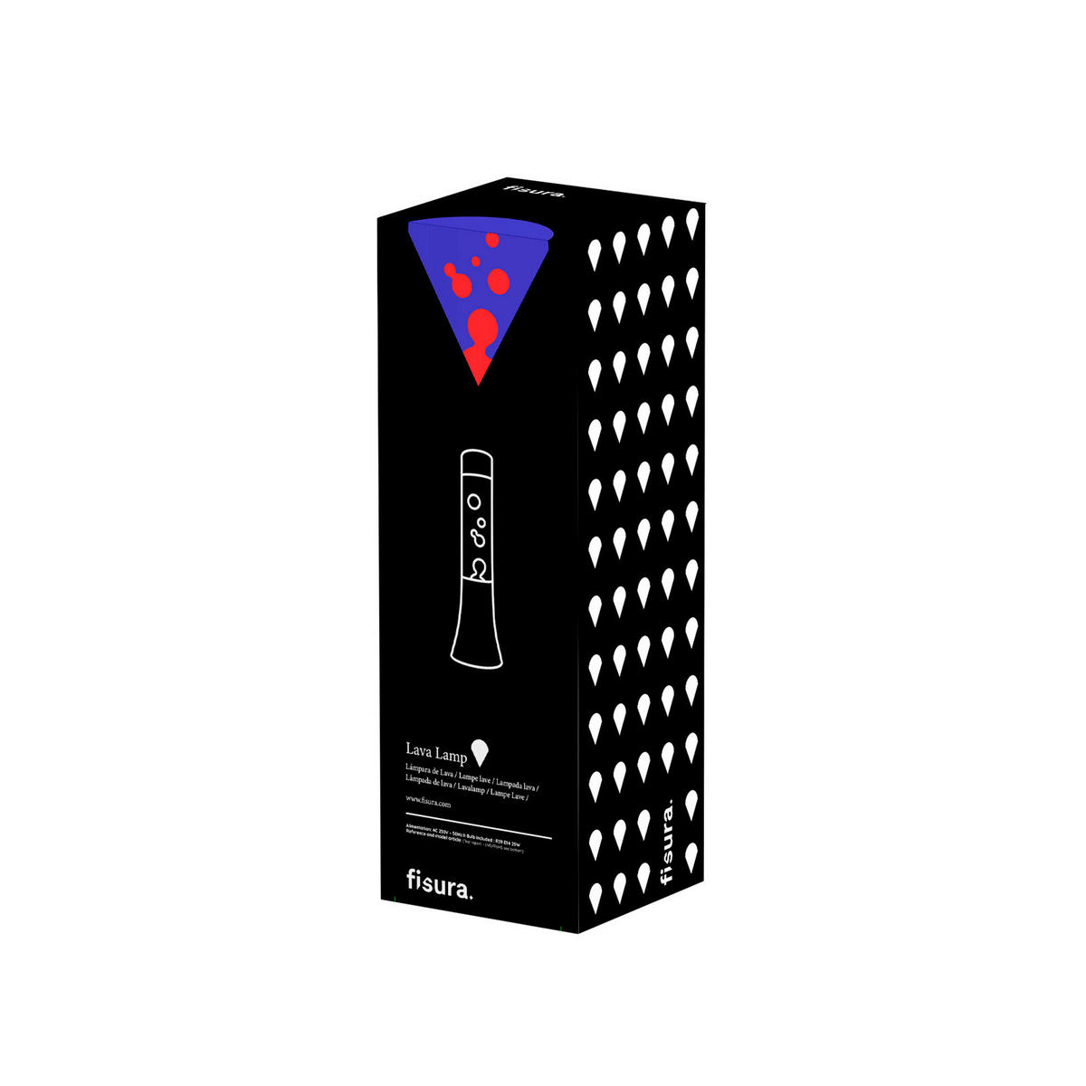 LAVALEUCHTE - Blau/Rot, Basics, Metall (9/9/31cm)