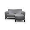Zweisitzer inkl. Hocker in Chenille Anthrazit  - Anthrazit/Schwarz, Design, Textil/Metall (180/86/86-94cm) - SENSOO