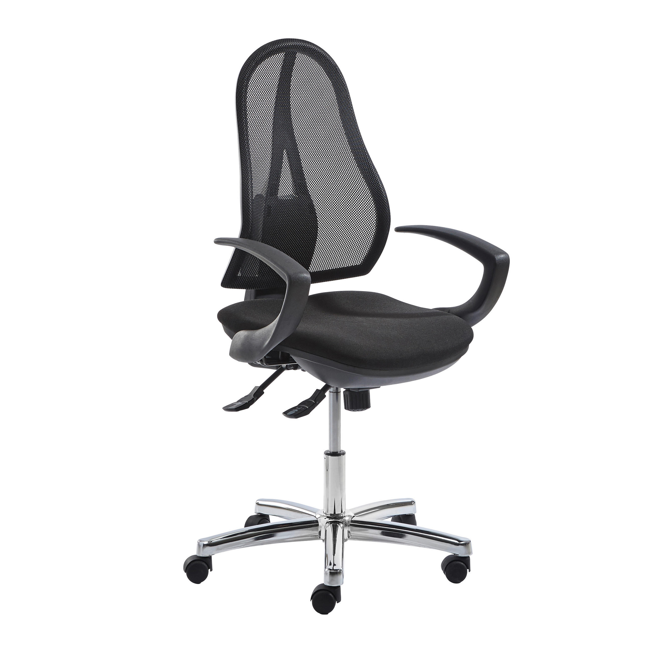 DREHSTUHL Netzbespannung Schwarz  - Schwarz, Design, Kunststoff/Textil (48/103-111/48cm) - Topstar