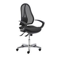 DREHSTUHL Netzbespannung Schwarz  - Schwarz, Design, Kunststoff/Textil (48/103-111/48cm) - Topstar