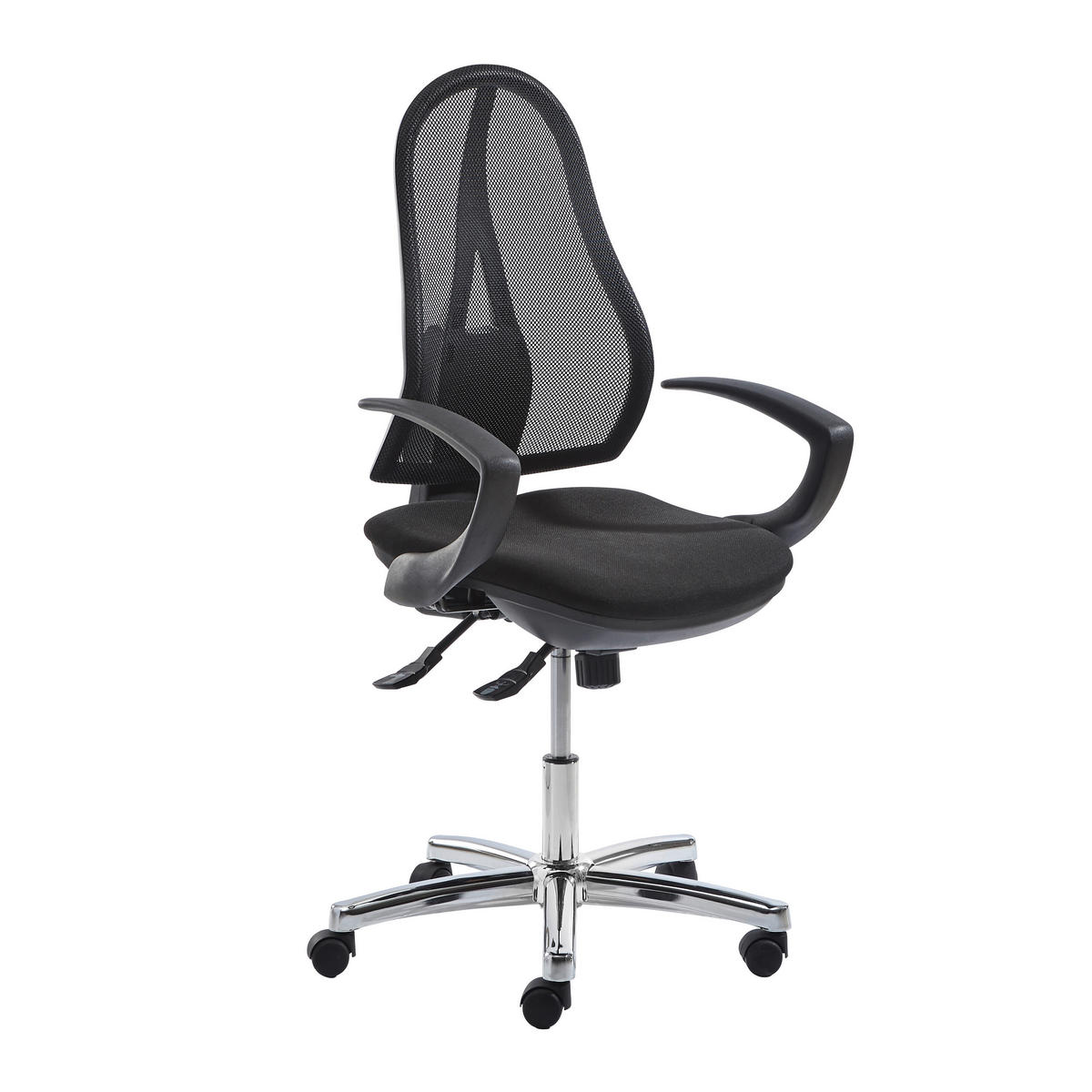 DREHSTUHL Netzbespannung Schwarz  - Schwarz, Design, Kunststoff/Textil (48/103-111/48cm) - Topstar