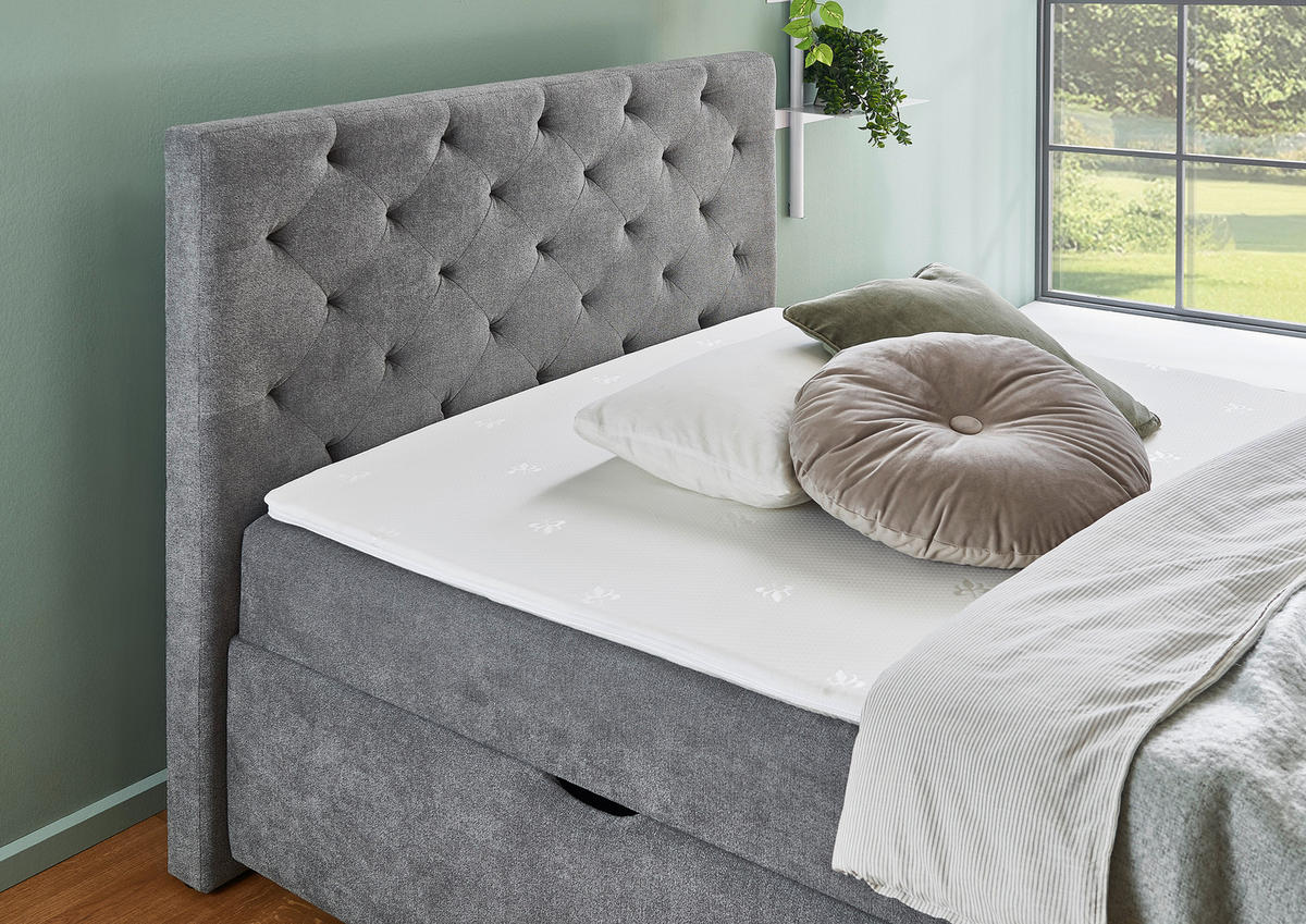 BOXBETT 140/200 cm  in Anthrazit  - Eichefarben/Anthrazit, Basics, Holz/Textil (140/200cm) - Boxxx