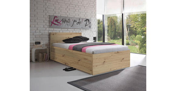 BETT 90/200 cm Eiche Artisan - Eiche Artisan, KONVENTIONELL (90/200cm) - Carryhome
