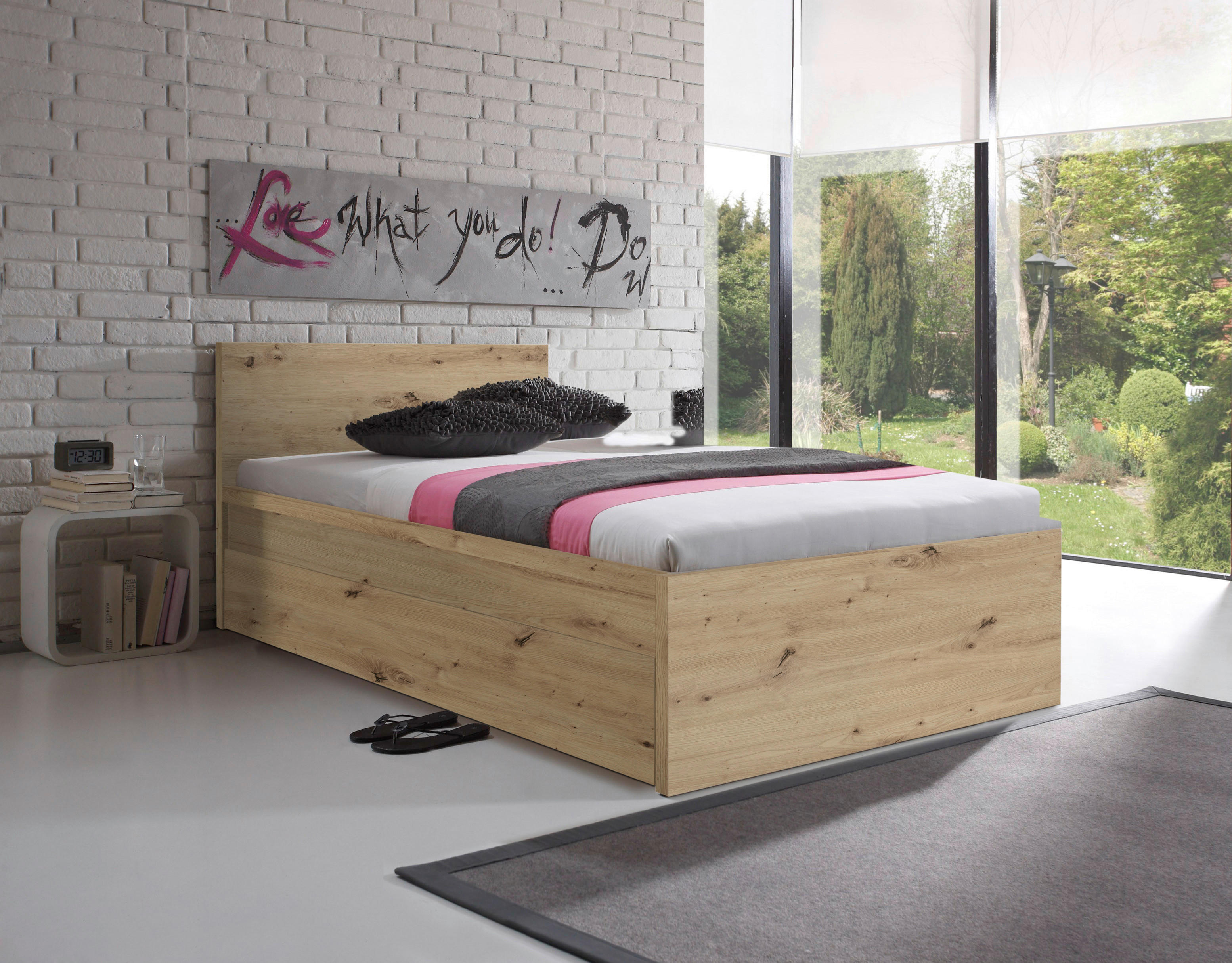 BETT 90/200 cm Eiche Artisan  - Eiche Artisan, KONVENTIONELL (90/200cm) - Carryhome