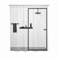DUSCHVORHANG ILLUSION 180/200 cm  - Schwarz, Basics, Kunststoff (180/200cm) - Spirella