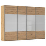 SCHWEBETÜRENSCHRANK  in Eiche Artisan, Seidengrau  - Chromfarben/Seidengrau, KONVENTIONELL, Glas/Holzwerkstoff (316/223/68cm) - Novel