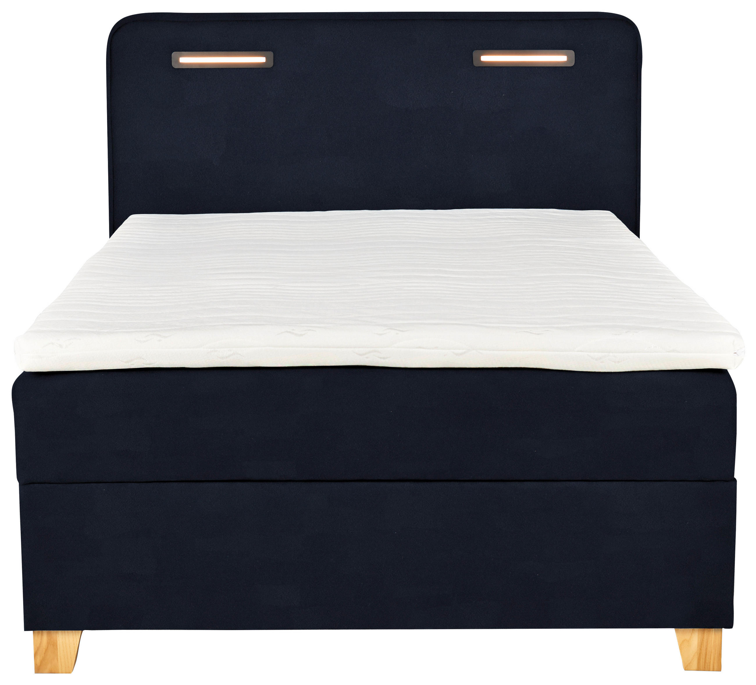 BOXBETT 100/200 cm  in Dunkelblau  - Türkis/Eichefarben, KONVENTIONELL, Holz/Holzwerkstoff (100/200cm) - Moderano