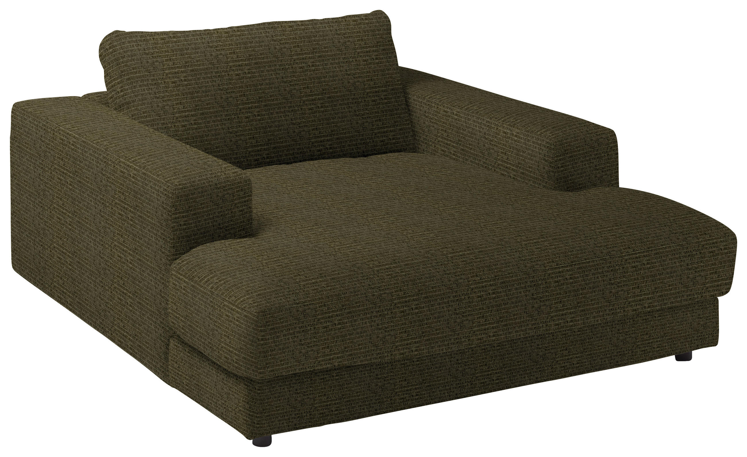 XXL-SESSEL in Chenille Olivgrün  - Schwarz/Olivgrün, Design, Kunststoff/Textil (150/86/170cm) - Lomoco