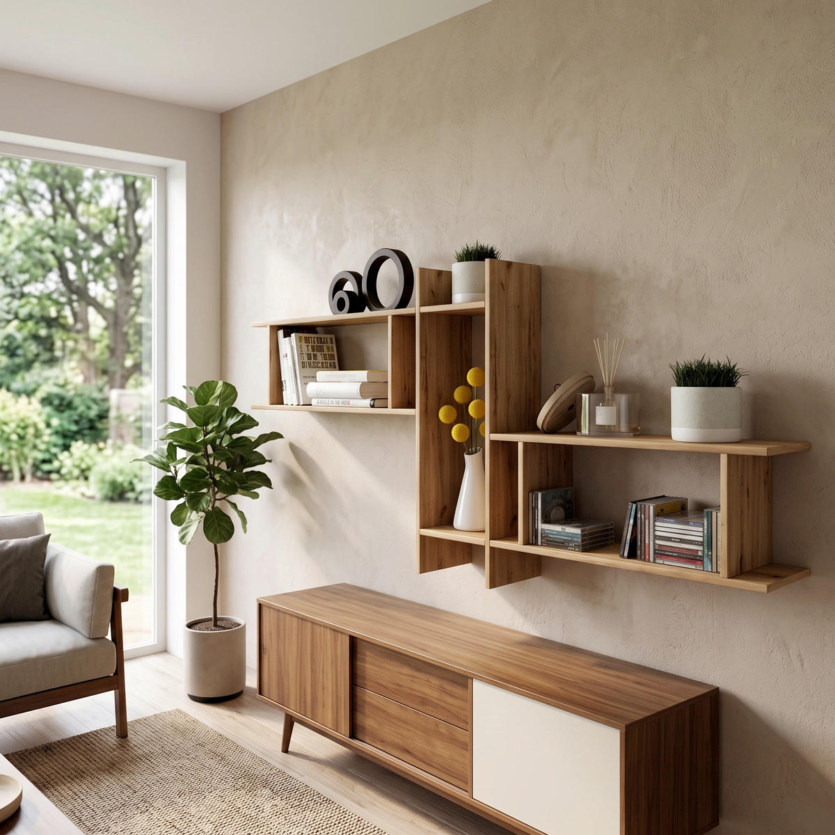 WANDREGALSET  - Honigeiche, Design, Holzwerkstoff (21/152/14cm) - MID.YOU