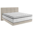 BOXSPRINGBETT 180/200 cm  in Hellgrau  - Hellgrau/Schwarz, KONVENTIONELL, Kunststoff/Textil (180/200cm) - Carryhome