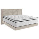 BOXSPRINGBETT 180/200 cm  in Hellgrau  - Hellgrau/Schwarz, KONVENTIONELL, Kunststoff/Textil (180/200cm) - Carryhome