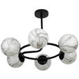 DECKENLEUCHTE Sirius 67/44 cm  - Schwarz/Weiß, Design, Glas (67/44cm) - Dieter Knoll