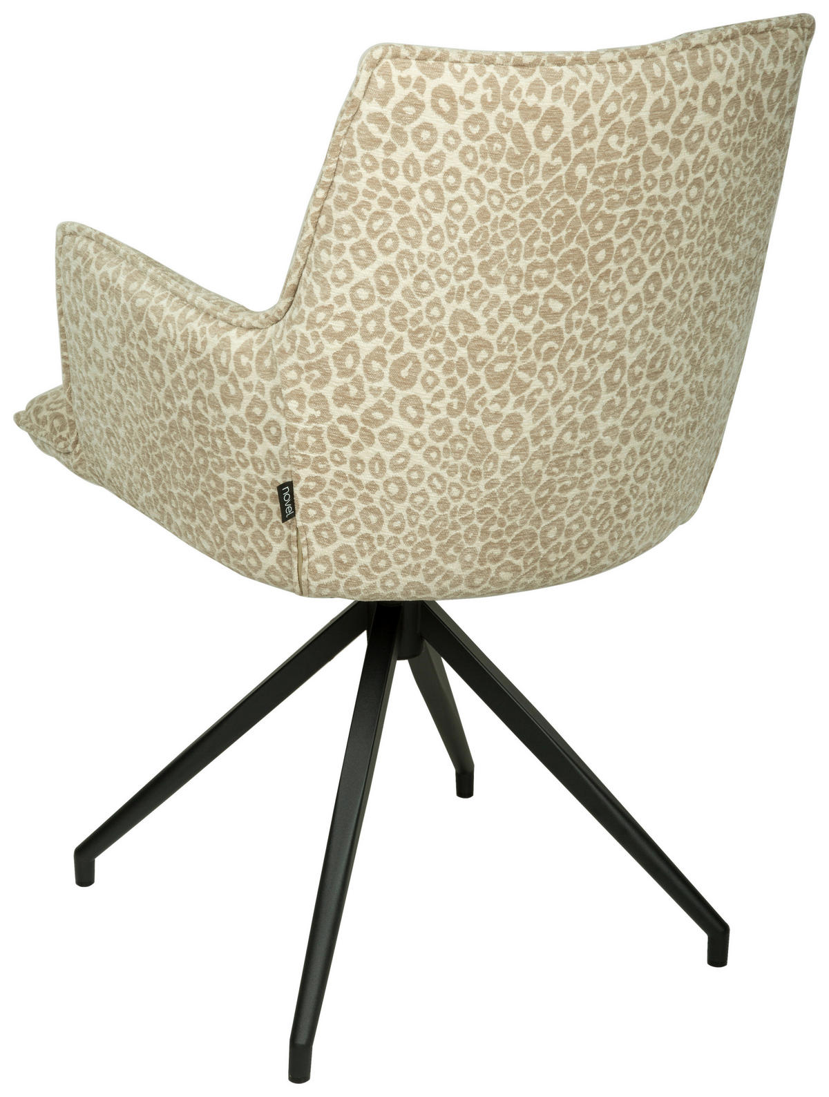 ARMLEHNSTUHL  in Eisen Jacquard  - Beigebraun/Schwarz, Design, Textil/Metall (59/89.5/63cm) - Novel