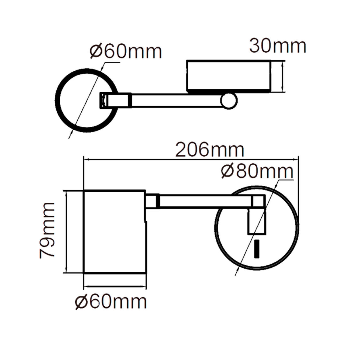 VÄGGLAMPA Snow   - vit, Klassisk, metall (8/8/21cm)