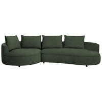 BIGSOFA Chenille Waldgrün  - Waldgrün/Schwarz, Design, Kunststoff/Textil (154/82/322cm) - home24