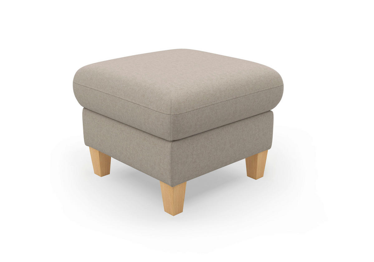HOCKER Flachgewebe Taupe  - Taupe/Eichefarben, KONVENTIONELL, Holz/Textil (58/47/58cm) - Sit & More