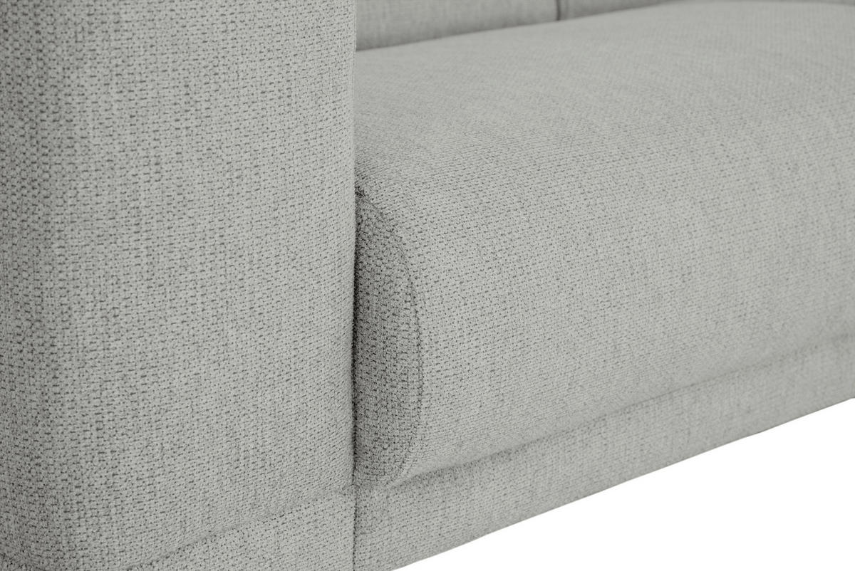 3-SITZER-SOFA OSLO_LZ Webstoff Hellgrau  - Hellgrau/Schwarz, Design, Holz/Textil (218/77/93cm) - MID.YOU